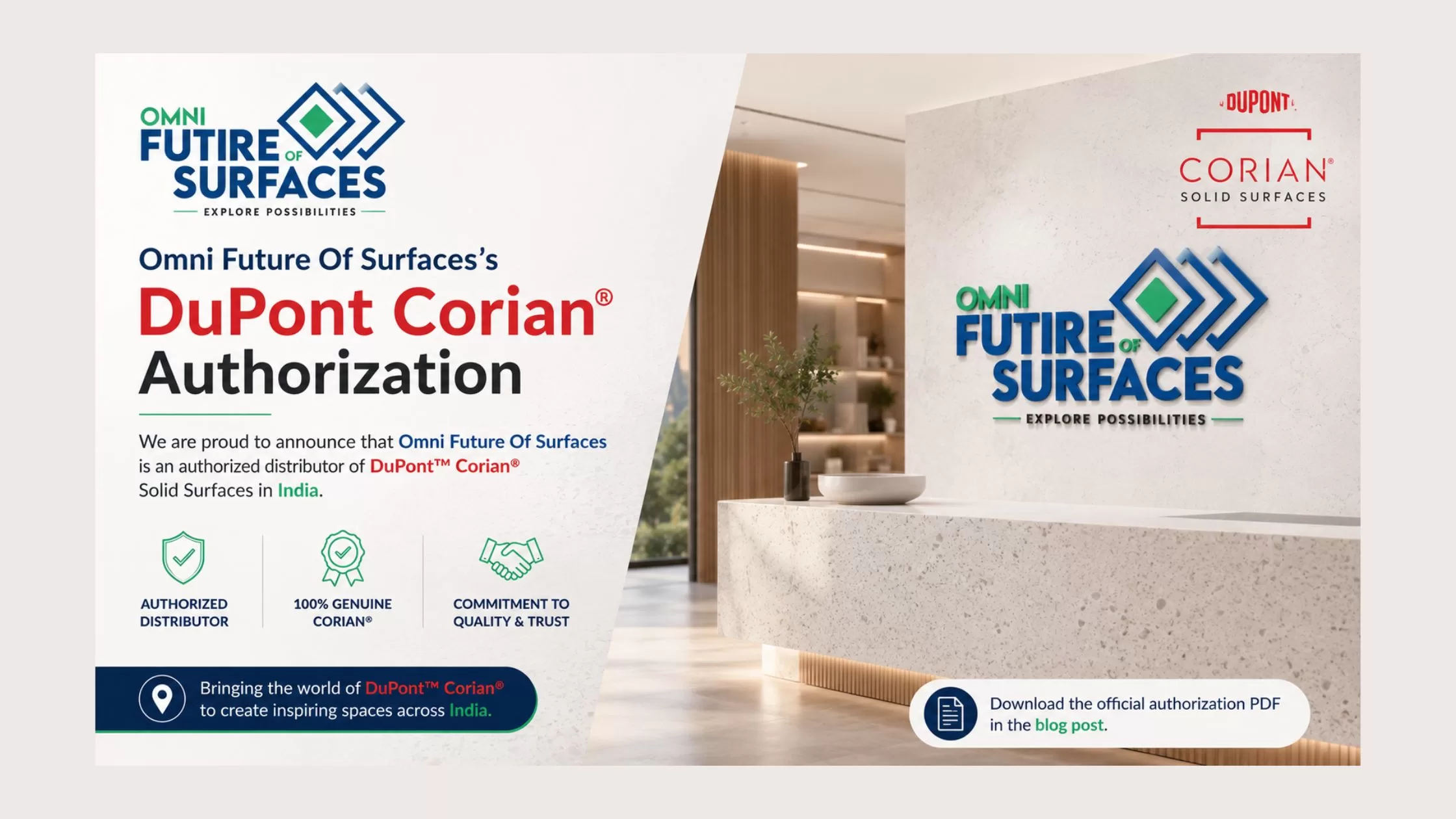 Verify Omni Future Of Surfaces’s DuPont Corian Authorization